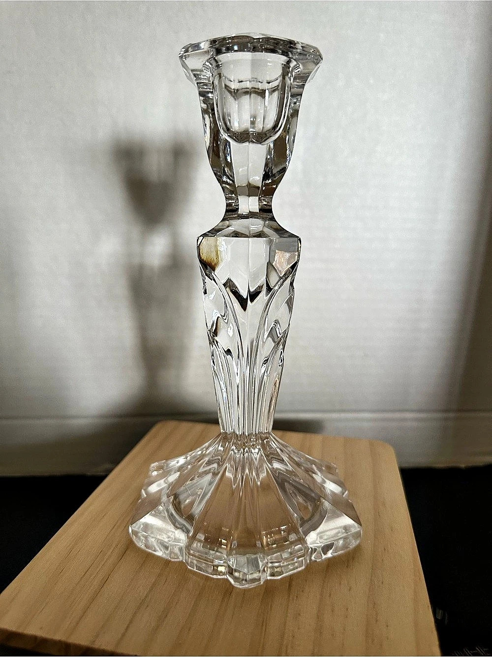 Clear Crystal Glass Candlestick Holder